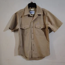 Defense Logistics Agency Creighton Button Up Military Khaki Shirt Small Athletic