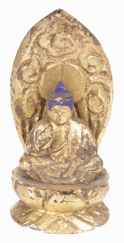 Antique Vintage Portable Shrine Zushi Amida Buddha Buddhist Altar Figure Old
