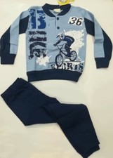 PIGIAMA BIMBO INVERNALE STAMPA BICICLETTA 3-4-5-6-7-8-9-10 ANNI