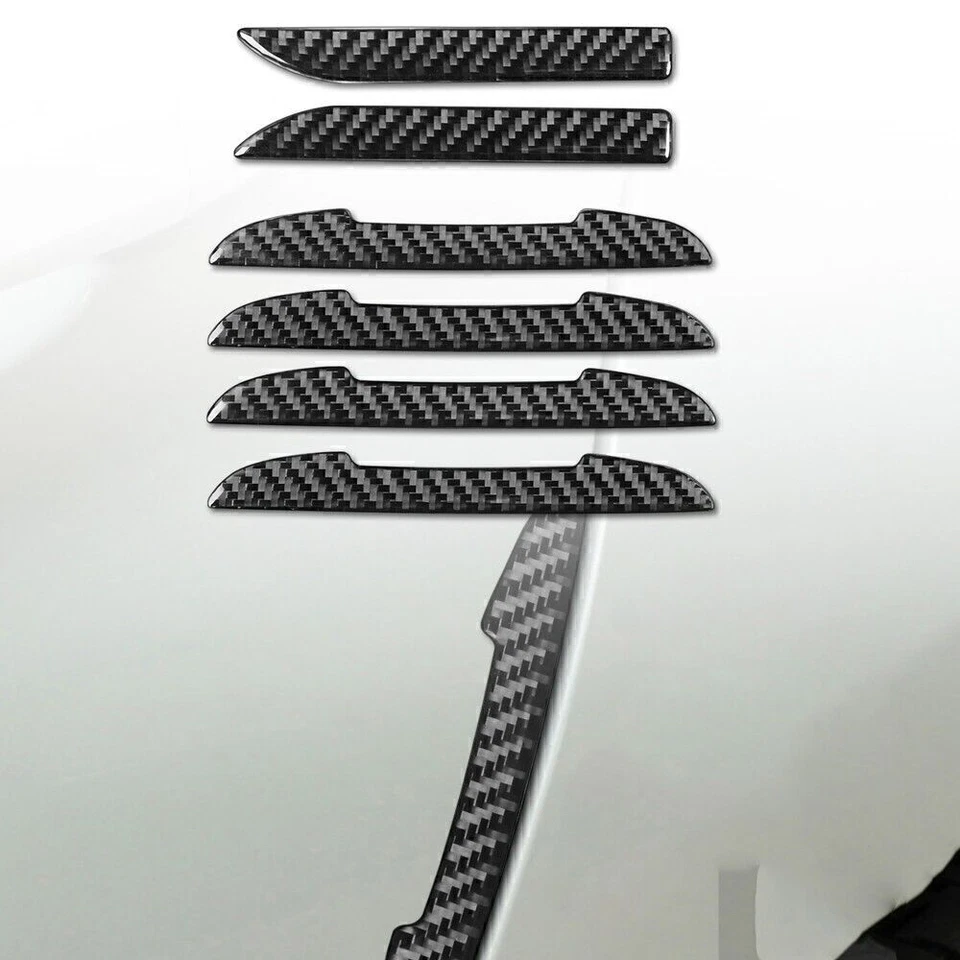 6PCS Rearview Mirror Anti-Scratch Strip Carbon Fiber Protector for Four Season - Image 4 of 4