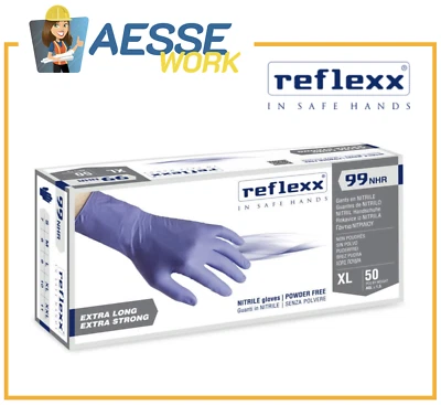 Guanti In Nitrile Alto Spessore Reflexx 99 Nhr 50 Pz. Industria Pulizie