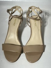 Women Nude Patent Leather Ankle Strap Pump Heels Fashion 7M LATENIGHT Scuff