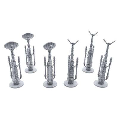 Sci-Fi Vaporators by Printable Scenery, 3D Printed Tabletop RPG Wargame Terrain