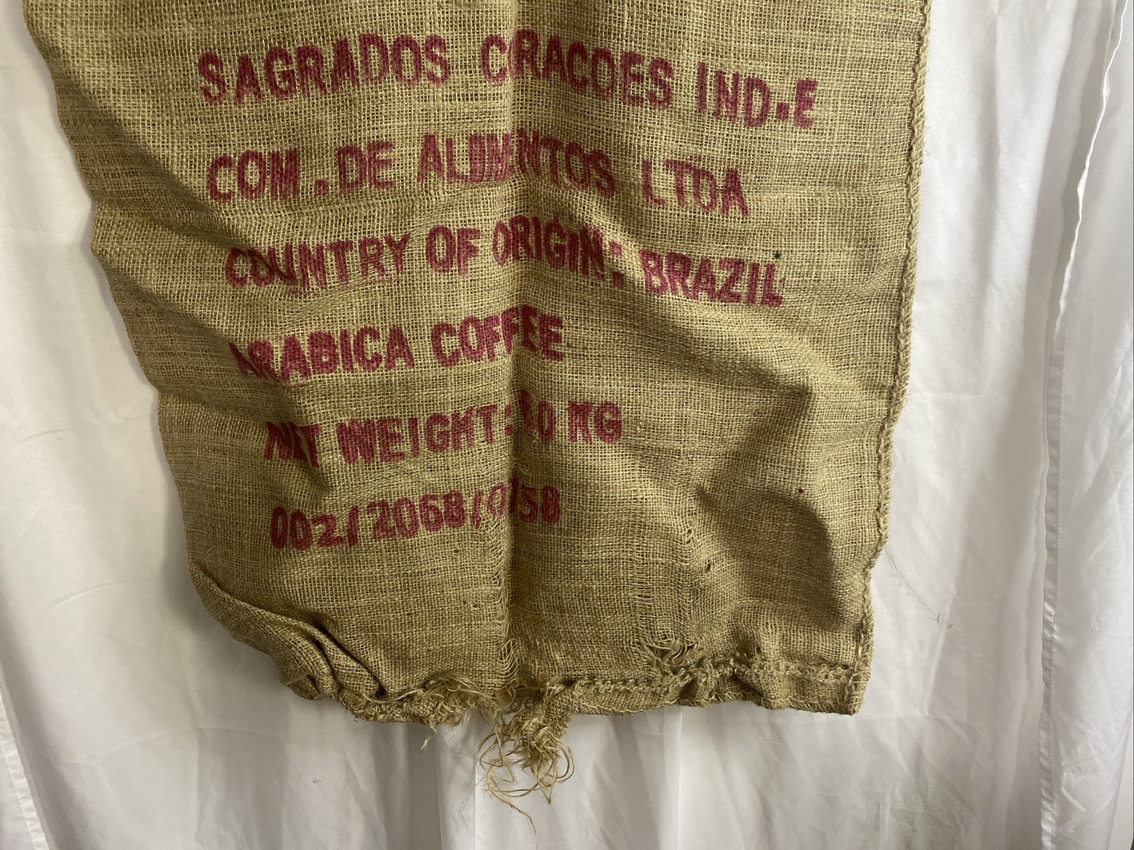 Coffee Bag Jute Burlap Sack Authentic Cafe Do Brasil Brazil Double Sided
