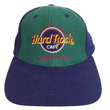 Vtg 90s Hard Rock Cafe Hat Nashville Logo Pin Wheel Snap Back Baseball Dad Cap