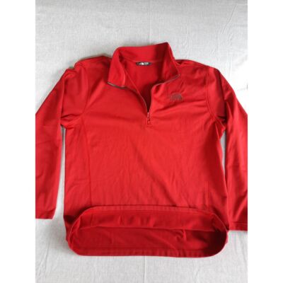 The North Face Men XL 1/4 Zip-Up Logo Embroider Pullover red lightweight Sweater