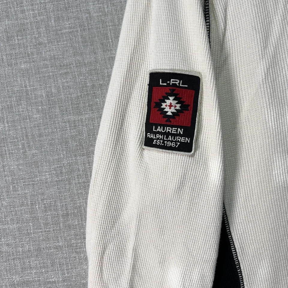 Lauren Ralph Lauren Waffle Knit Shirt 1X Aztec 1/4 Zip Equestrian 44"Chest - Image 3 of 4