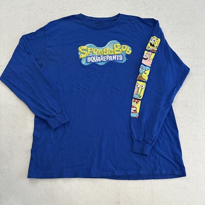 SpongeBob 90s TV Nickelodeon Long Sleeve Mens XL T-Shirt Patrick Sandy Squidward