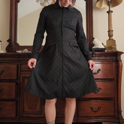 Marine serre dress FW21 Black Moon Lozenge tailor dress yohji | eBay