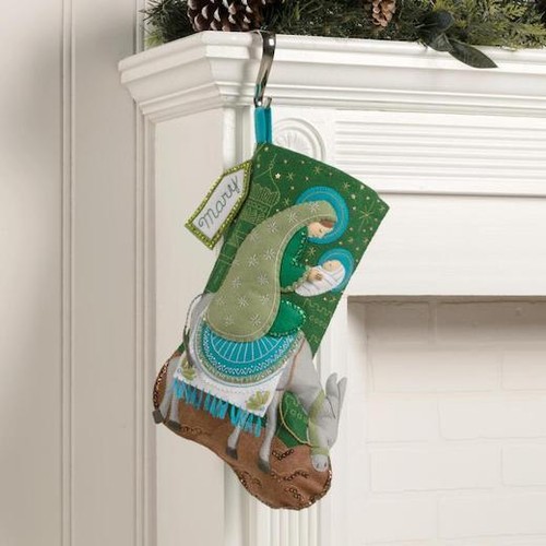 Bucilla 18" Felt Christmas Stocking Kit - Holy Journey 89710E - Picture 4 of 5