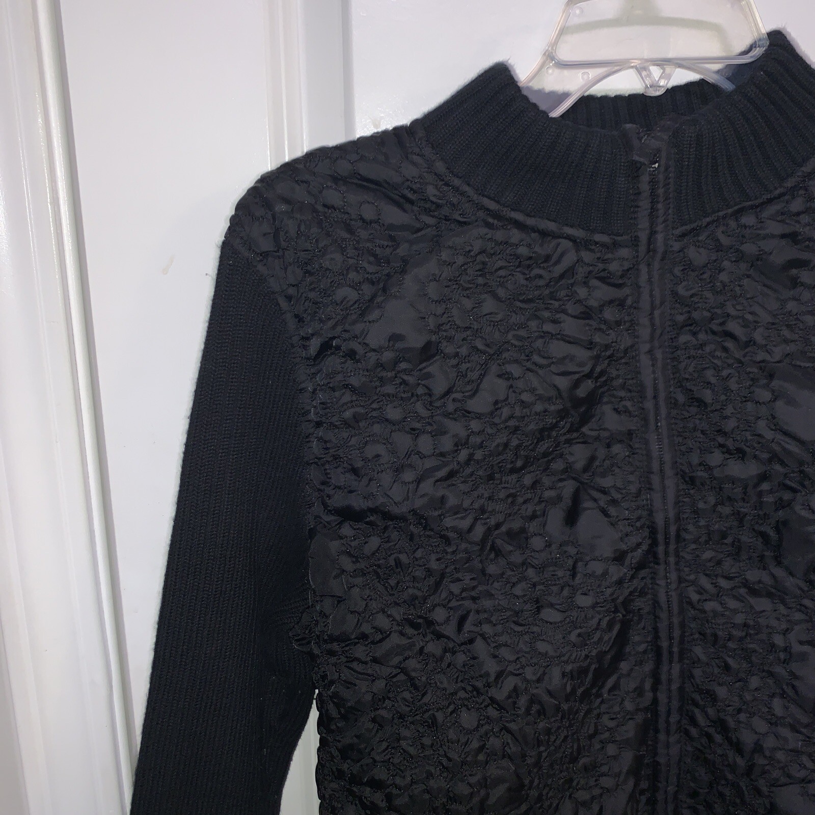 Peter Martin Women Jacket 1X Black  Full Zip Textured Sweater image 6