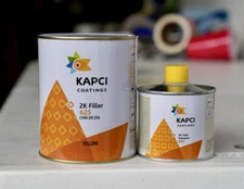 Kapci 625 High Build 2K Automotive Urethane Primer Yellow QUART Kit w/Hardener