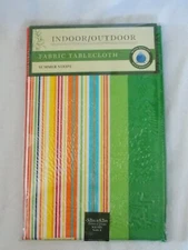 Bed Bath & Beyond Summer Stripe Indoor/Outdoor Fabric Tablecloth 52" x52"
