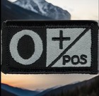 Grey Gray Black Blood Type O+ Positive Patch Fits For VELCRO® BRAND Loop Fastene