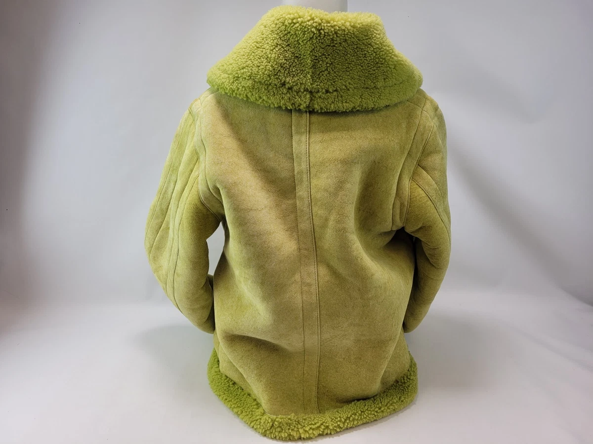 Saks Potts Jennifer Women s Green 100 Lambskin Toggle Shearling