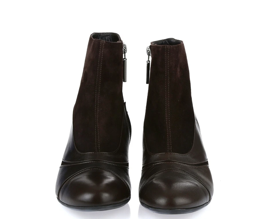 Botas clásicas al tobillo de cuero marrón oscuro BEAUTIFEEL KACY para mujer talla 38 Foto 3 de 4