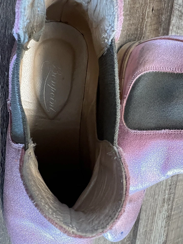 BONPOINT $395 Pink Metallic Leather Chelsea Ankle Boots Booties 35 3.5 4 - Image 4 of 4