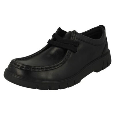 Senior Jungen Clarks Leder Formell Schule Schuhe Mokassin Detailliert Zweig