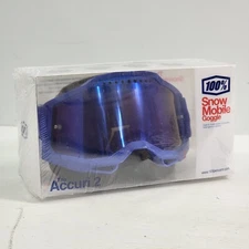 100% Percent The Accuri 2 Snow Mobile Extreme Goggle Blue W/ Blue Mirror Lens