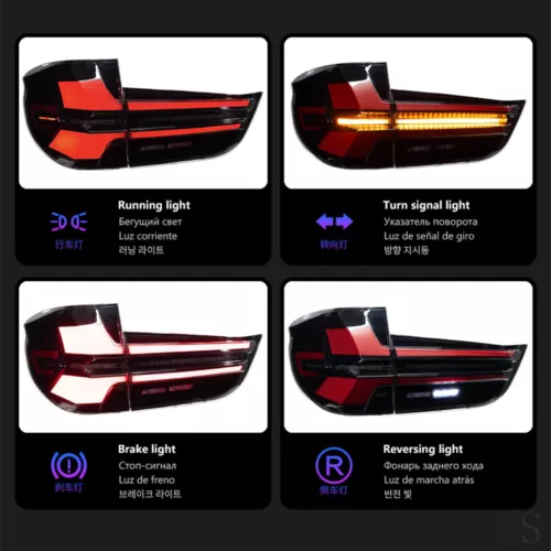 For BMW X5 F15 2014-2018 Rear Brake Lamp LH+RH Black Smoked LED Tail Lights - Bild 5 von 14