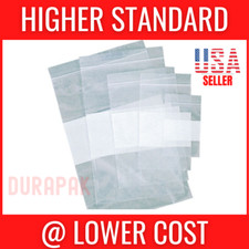 1000-2000 3X5"- 5x8" 4 Mil Zip Reclosable Lock Seal Clear Bag W/ Writing Block