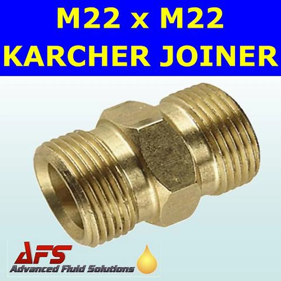 M22 x Metric Male Karcher Adaptor Pressure Washer Jet Wash Hose Adaptor Brass