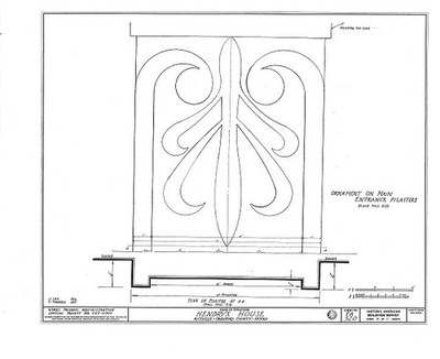 Photo:Riceville WI Hendryx House 1900s Entrance Plaster Ornament Drawing