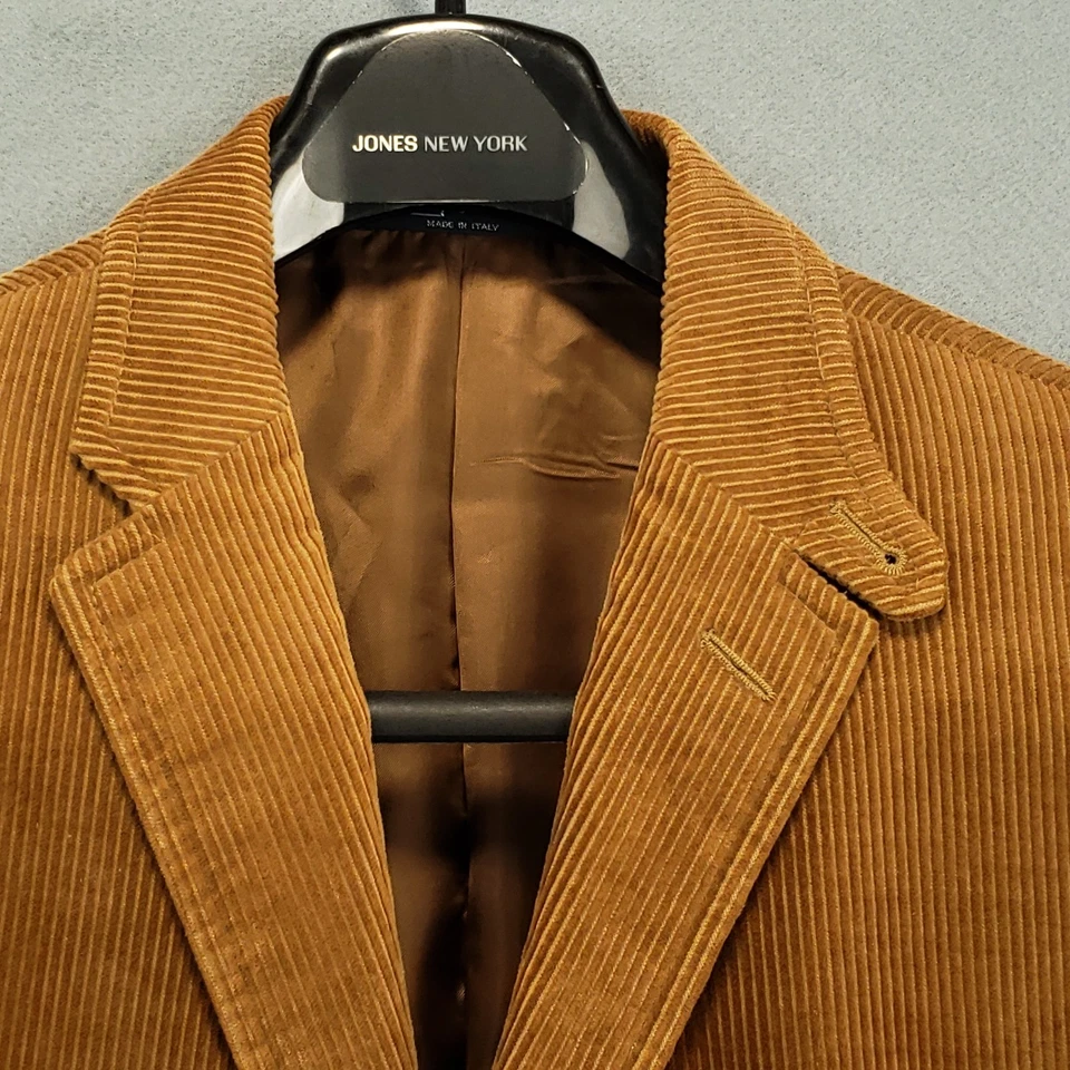 Polo Ralph Lauren Vtg Corduroy Blazer Mens 42S* Slim Elbow Patch 3 Button Italy - Image 2 of 4