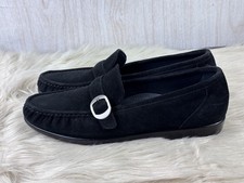 SAS Lara Loafers Womens 11.5N Black Suede Moccasin Comfort Made in USA