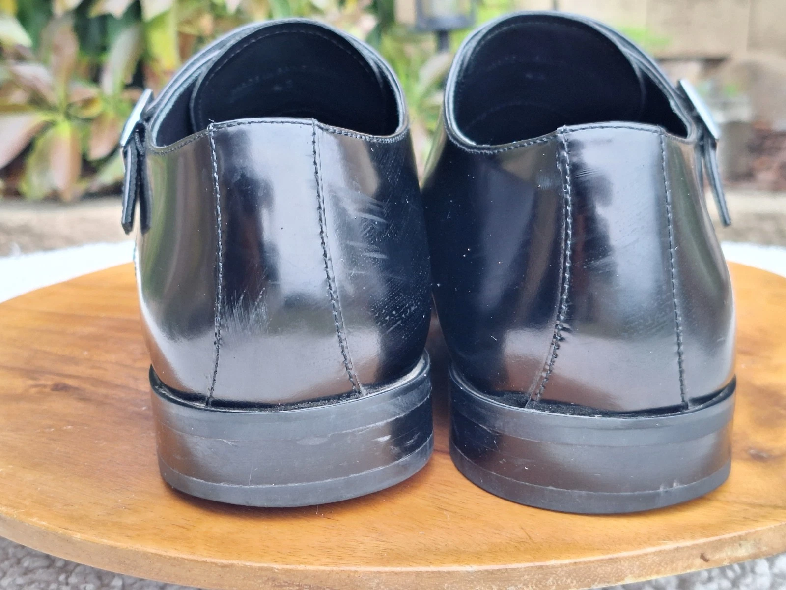 Scarpe eleganti Versace Collection doppio cinturino monkstrap punta cappuccio pelle nera tg 43 10