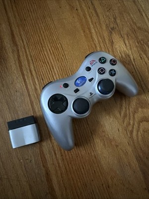 Logitech Silver EA Sports Special Ed Controller PS2 Wireless For Parts Read