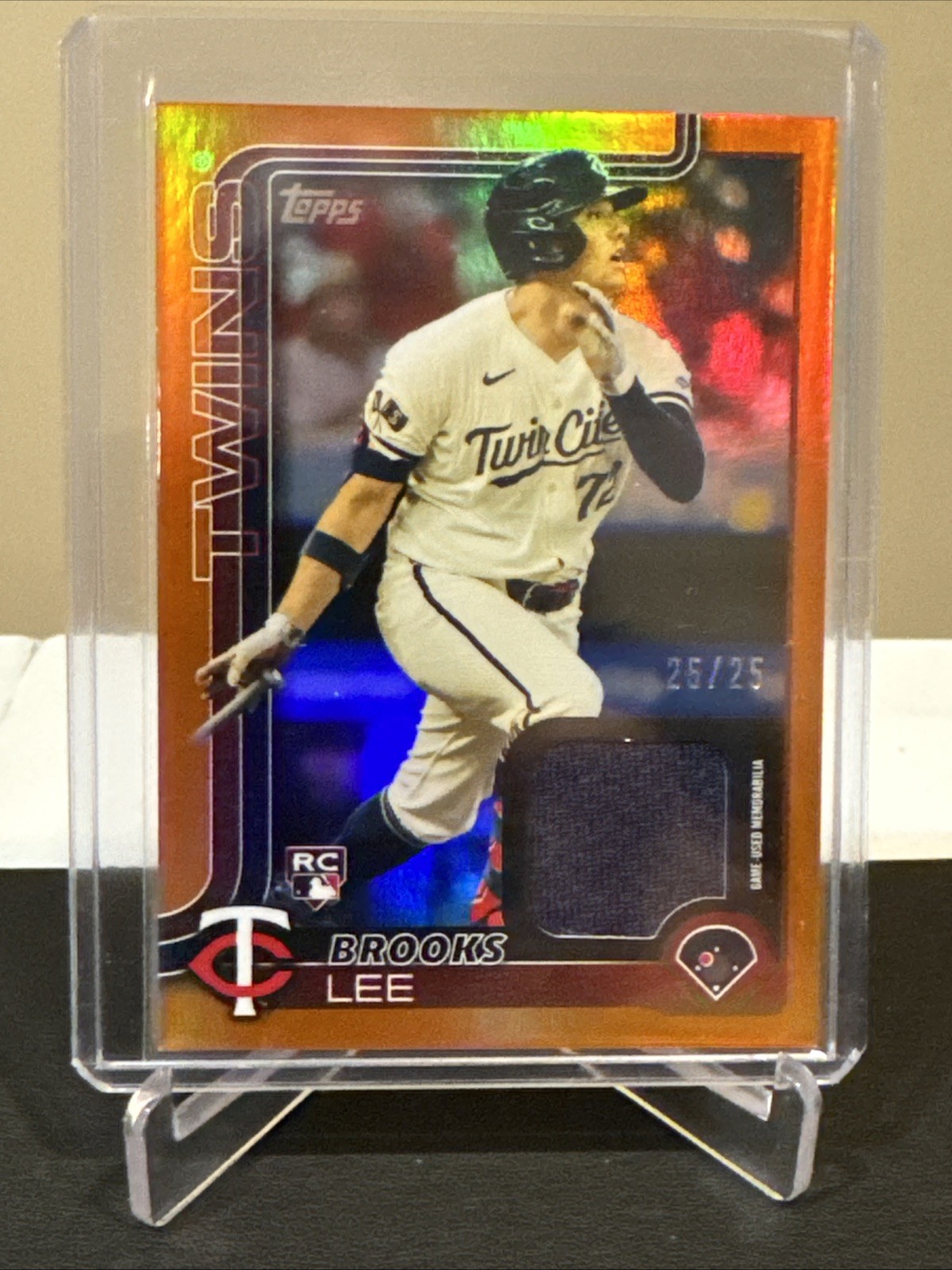 2025 Topps - Real One Relics Brooks Lee #317 Orange Foil 25/25 Game-used (RC)