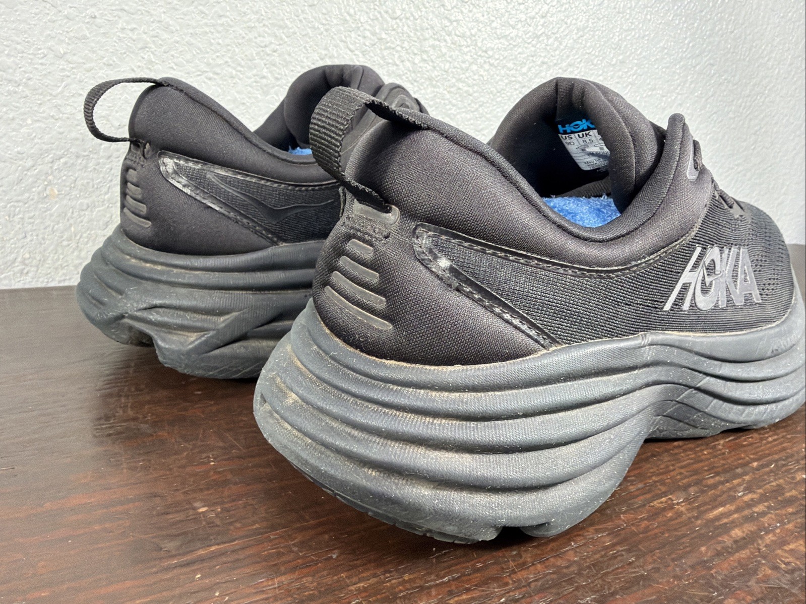 Hoka One One Bondi 8 Black Running Shoes 1123202 BBLC Men’s Size 9 D thumbnail 4