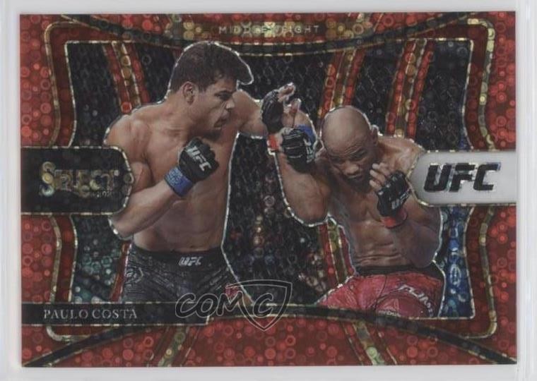 2021 Panini Select UFC Premier Level Red Disco Prizm /199 Paulo Costa #184 pj5