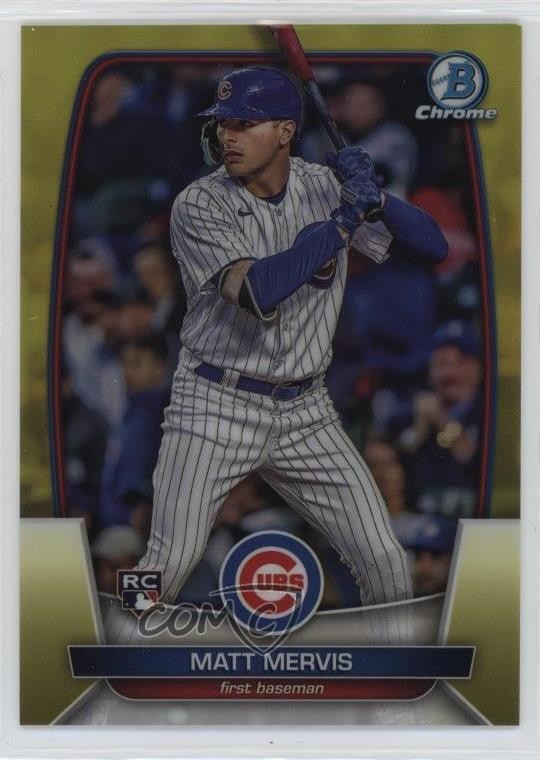 2023 Bowman Chrome Yellow Refractor 65/75 Matt Mervis #65 Rookie RC 6k2