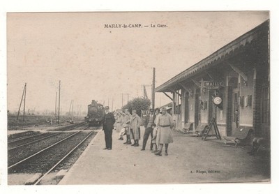 SELTENE CPA 10 - MAILLY-le-CAMP: LA BAHNHOF (AUBE) Zug - Visuell sehr selten