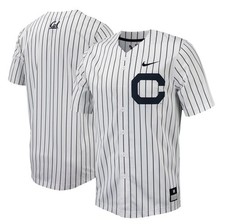 Cal Bears Nike White/Navy Pinstripe Full-Button Official NCAA Baseball Jersey