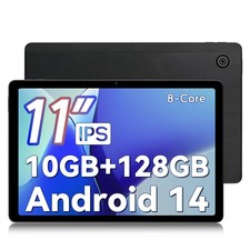 11 inch Android 14 Tablets 10 128GB IPS HD Touchscreen Octa-Core Dual Camera