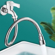 Silver Stainless Steel Kitchen Faucet Extender Bendable Nozzle Aerator