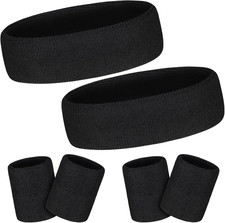 Schweißband Set, Sport Schweißbänder mit 4...