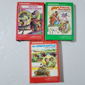 Mattel Intellivision Game Lot of 10 Games Boxes Some Overlays Instructions READ