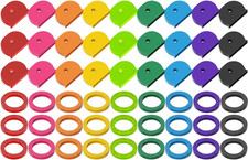 54PCS Key Caps Covers Tags, Plastic Key Color Identifiers for Standard Flat Hous