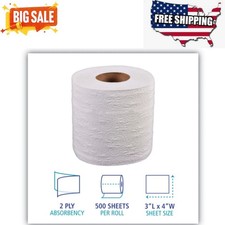 Boardwalk 2-Ply Toilet Tissue, Standard, Septic Safe, White, 4 x 3, 500 Sheets/R