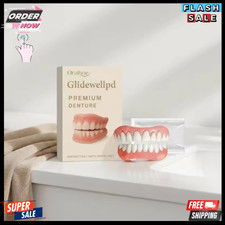 Premium Denture Set,Dentures Full Mouth Kit,Natural-Looking Comfort Fit False Te
