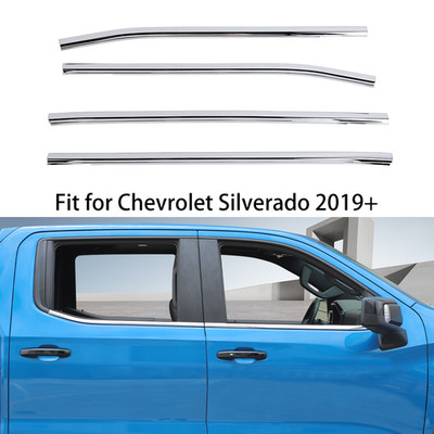 4Pc Car Window Bottom Sill Strip Cover Trim For Chevy Silverado GMC Sierra 2019+