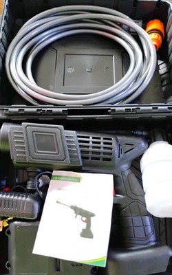 Cordless Electric High Pressure Washer 48v Battery 5M Hose 2 Nozzle Car Cleaner