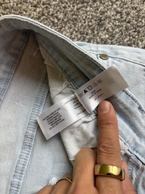 Nuon Slim-Fit Mid-Rise Jeans light blue Denim W32L29 India Made rodeo crop relax
