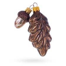 Oak Leaf and Acorn Glass Ornament