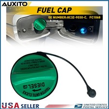 For Ford F250 F350 Super Duty Diesel Fuel Tank Gas Cap w Tether Green FC1068 P