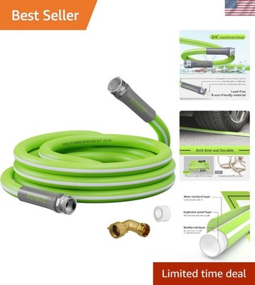 Standard RV Water Hose 15FT, 5/8  Inner Diameter Drinking Water Hose Lead-free
